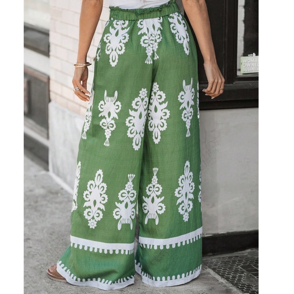 Boho Minimalist Stretchy waist Wide Leg Pants - Picture 4 of 5
